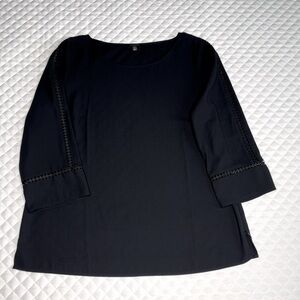 Talbots Dressy Top in Black with cut-outs on Sleeves